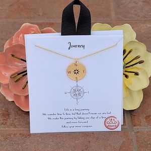 Gold Dipped Compass Necklace